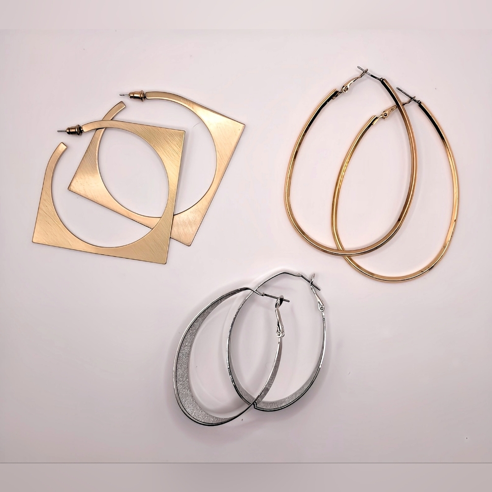 Earring Lot of Three (Gold & Silver Tone)